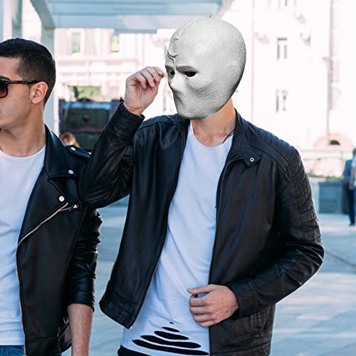 nezababy Superhero Knight Mask Marc Spector Latex Helmet Moon Cosplay Costume Props Halloween Party Masquerade Accessories A, 15.5x16.6x17.3 inch