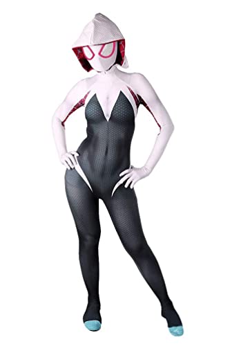 Beita Stacy Cosplay Costume Spandex Fabric Halloween Superhero Bodysuit(Black, Adult-M)