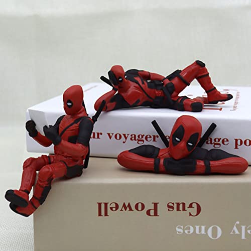 ZKTSRY 3 Pcs Deadpool Car Accessories,Classics Anime Figures Model for Home, Car, Desk and Computer Decorations (3 Sets)