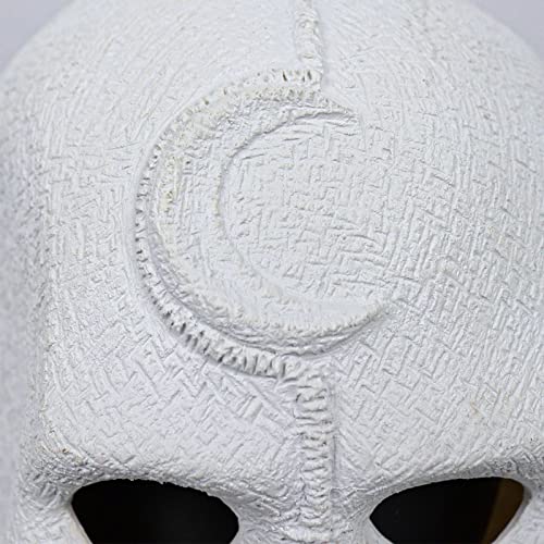 nezababy Superhero Knight Mask Marc Spector Latex Helmet Moon Cosplay Costume Props Halloween Party Masquerade Accessories A, 15.5x16.6x17.3 inch