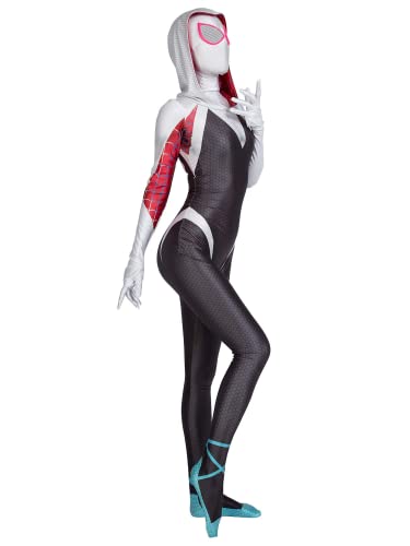 Beita Stacy Cosplay Costume Spandex Fabric Halloween Superhero Bodysuit(Black, Adult-M)