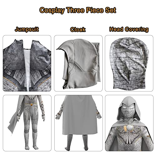 MEFINESHOW Knight Costume for Boys Jumpsuit Hooded Cloak Halloween Cosplay Outfits (Jumpsuit, 140)