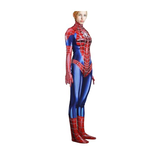 IUPPA Women's Superhero Costumes Cosplay Spandex Jumpsuit Halloween bodysuit (Red, Adult-M)