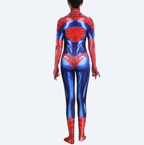 IUPPA Women's Superhero Costumes Cosplay Spandex Jumpsuit Halloween bodysuit (Red, Adult-M)