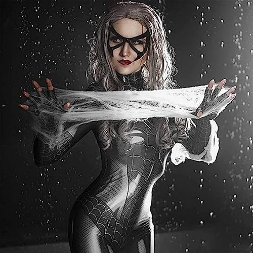 TCOS The Crazy Ones Women's Sexy Superhero Bodysuit Stretch Breathable Halloween Costume Girl Cosplay Jumpsuit (Black XS)
