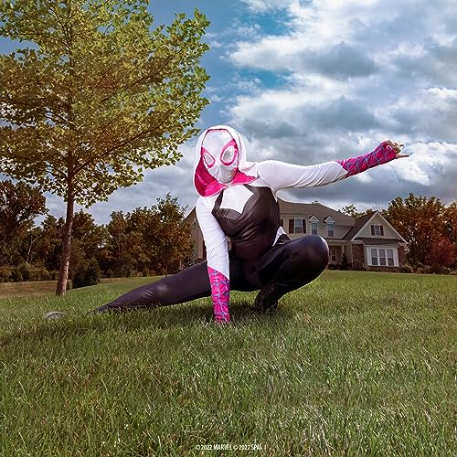 MARVEL Adult Spider-Gwen Costume, Spiderman Womens Gwen Stacy Superhero Halloween Costume - Officially Licensed