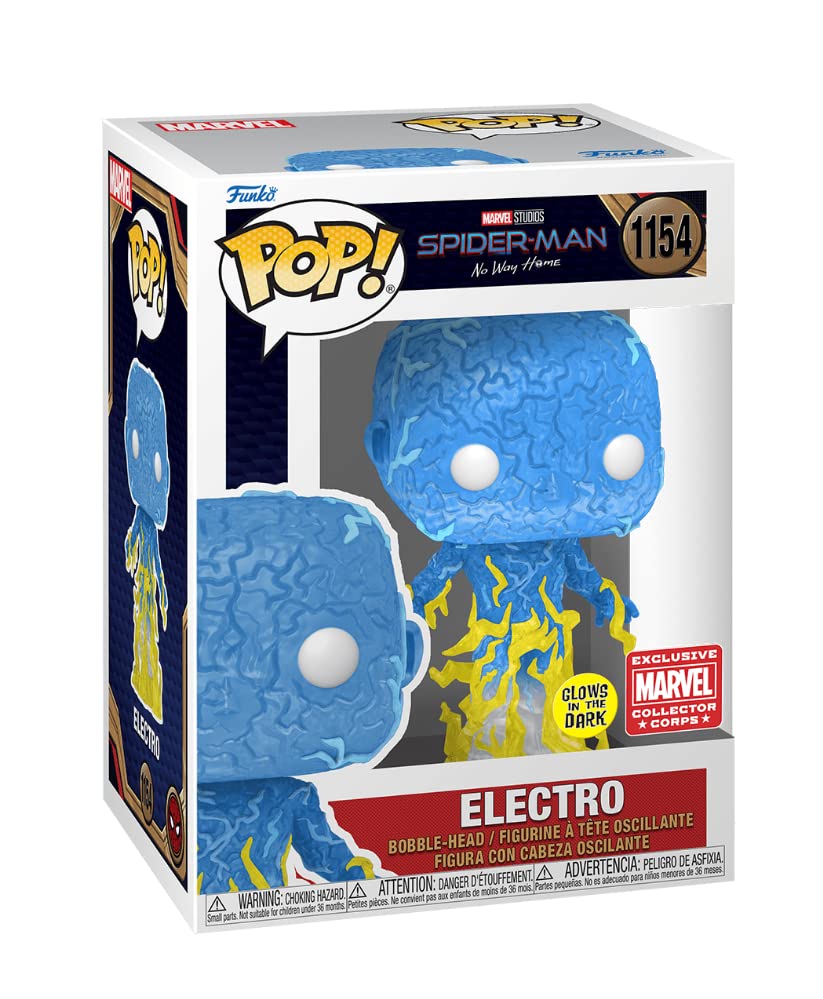 Funko POP! Spider-Man: No Way Home Glow-in-The-Dark Electro Marvel Collector Corps Exclusive, Multicolor (69036)