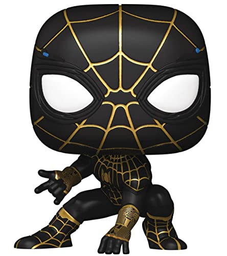 Spider-Man POP Marvel No Way Home - Spiderman in Black and Gold Suit Funko Pop! Vinyl Figure (Bundled with Compatible Pop Box Protector Case), Multicolor, 3.75 inches