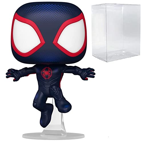 POP Marvel: Spider-Man: Across The Spider-Verse - Miles Morales as Spider-Man Funko Vinyl Figure (Bundled with Compatible Box Protector Case), Multicolor, 3.75 inches