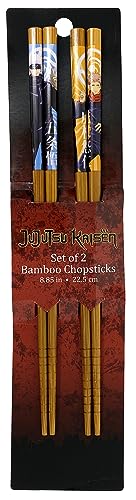 JUST FUNKY Jujutsu Kaisen Chopsticks Set of 2 - Yuji Itadori and Satoru Gojo Chopsticks - Jujutsu Kaisen Merch Includes 2 Sets of Bamboo Chopsticks - 8.85 Inches Long Anime Chopsticks