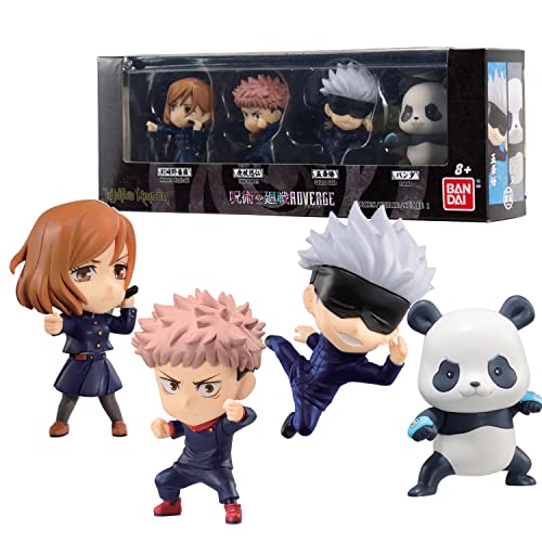 Bandai Namco - Jujutsu Kaisen Adverge Figure Box Set B (Nobara Kugisaki, Yuji Itadori, Satoru Gojo, Panda), Adverge Figure Box Set 2.2 inch (Pack of 4)
