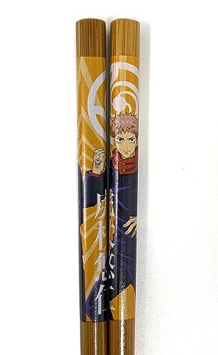JUST FUNKY Jujutsu Kaisen Chopsticks Set of 2 - Yuji Itadori and Satoru Gojo Chopsticks - Jujutsu Kaisen Merch Includes 2 Sets of Bamboo Chopsticks - 8.85 Inches Long Anime Chopsticks