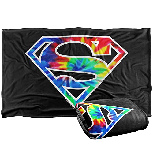 Superman Superman Tie Dye Logo Silky Touch Super Soft Throw Blanket 36" x 58",Superman Tie Dye Logo