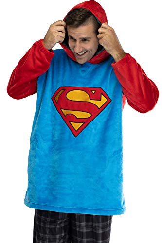 Superman Justice League Sherpa Hoodie for Men, Small/Medium