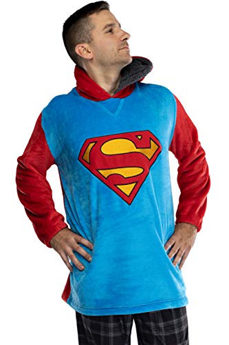Superman Justice League Sherpa Hoodie for Men, Small/Medium