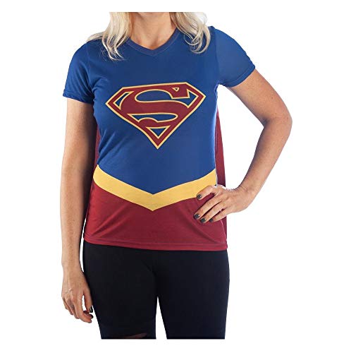 DC Supergirl Cape Tee Cosplay Supergirl Shirt Supergirl Cosplay - Supergirl Cape Shirt DC Comics Supergirl Tshirt-Large