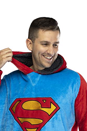 Superman Justice League Sherpa Hoodie for Men, Small/Medium