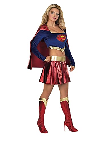 Secret Wishes Adult Supergirl Costume, Blue/Red, Large