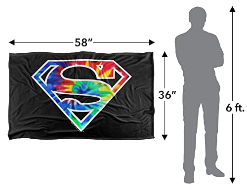 Superman Superman Tie Dye Logo Silky Touch Super Soft Throw Blanket 36" x 58",Superman Tie Dye Logo