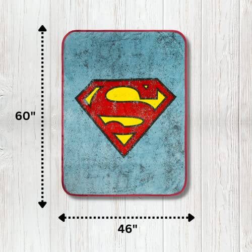 Franco Collectibles Superman Bedding Super Soft Micro Raschel Throw, 46 in x 60 in, (Official Licensed Product)