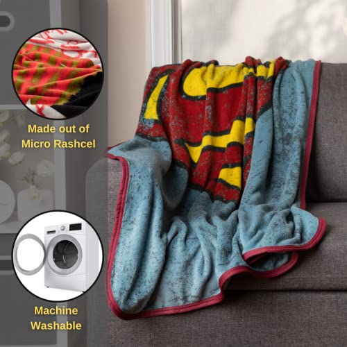 Franco Collectibles Superman Bedding Super Soft Micro Raschel Throw, 46 in x 60 in, (Official Licensed Product)