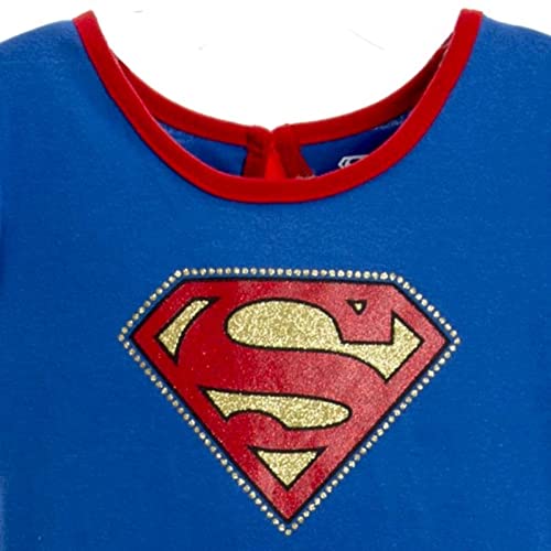 WARNER BROS Justice League Supergirl Big Girls Costume Dress Leggings Cape and Headband 4 Piece Set 14-16