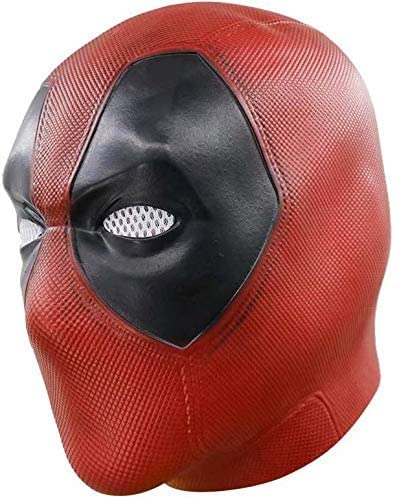 Cafele Red Hood Deadpool Mask Deluxe Latex Full Head Helmet with Mesh Eye Game Cosplay Halloween Costume Accessory (Style 2)