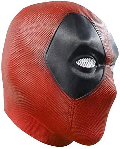 Cafele Red Hood Deadpool Mask Deluxe Latex Full Head Helmet with Mesh Eye Game Cosplay Halloween Costume Accessory (Style 2)