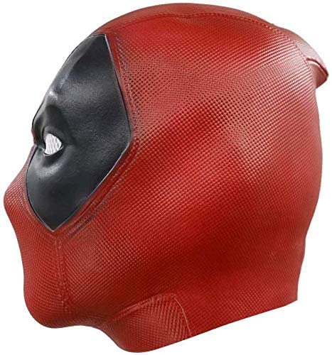 Cafele Red Hood Deadpool Mask Deluxe Latex Full Head Helmet with Mesh Eye Game Cosplay Halloween Costume Accessory (Style 2)
