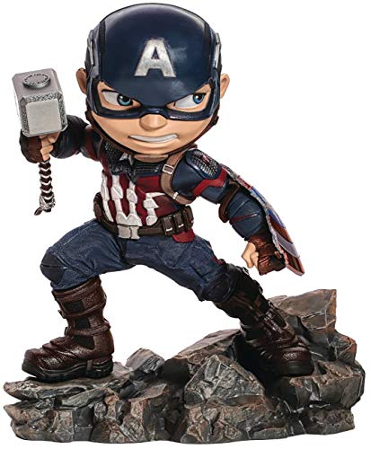 Iron Studios Official Marvel Captain America Endgame Mini Co Figure, 5.9 in (H) x 5.5 in (W) x 3.9 in (L), Multicolour