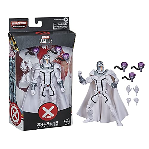 Marvel Hasbro Legends Series X-Men 6-inch Collectible Magneto Action Figure Toy, Premium Design and 2 Accessories, Ages 4 and Up, White