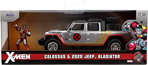 Jada Toys Marvel 1:32 2020 Jeep Gladiator Die-cast Car with X-Men Colossus Figure, Toys for Kids and Adults