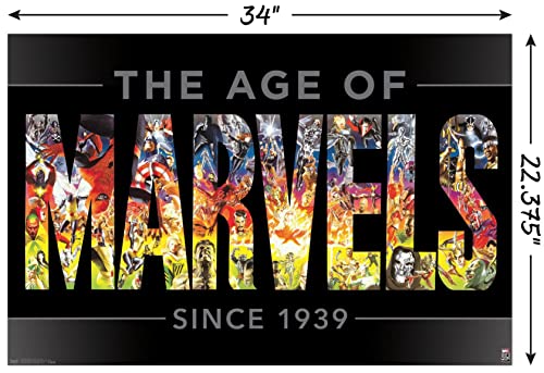 Trends International Marvel Comics - Marvel 80th Anniversary - Age of Marvels Wall Poster, 22.375" x 34", Unframed Version