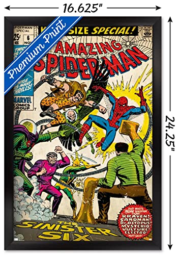 Trends International Marvel Comics - Spider-Man - Amazing Spider-Man #6 Wall Poster, 14.725" x 22.375", Black Framed Version