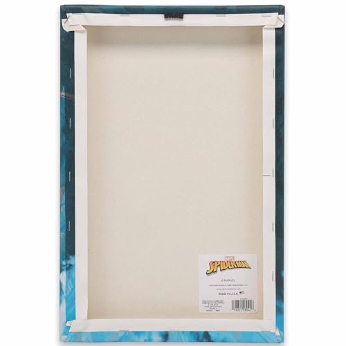 Open Road Brands Marvel Spider-Man and Friends Gallery Wrapped Canvas Wall Decor - Action-Packed Spider-Man Wall Art for Man Cave or Movie Room