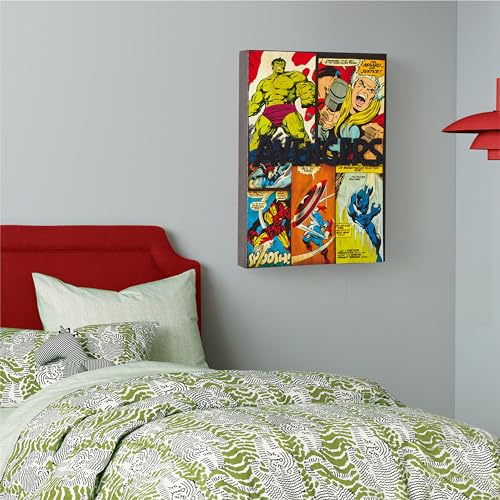 Idea Nuova Marvel Avengers Canvas Wall Art and Décor with 3D Tufting, 11" Wx15 H