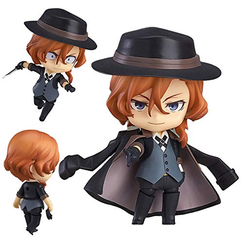 QAHEART Nakahara Chuuya Figures Dazai Osamu Anime Figure Statues PVC Movable Interchangeable Face Anime Action Figurine