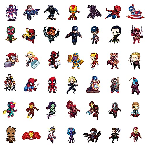 100Pcs Teens Superheros Stickers,Avengers Decals,Waterproof for Laptop Water Bottle Car Cup Computer Guitar Skateboard Luggage Bike Bumper, Kid/Teen Gift