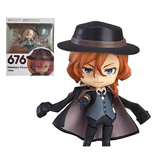 QAHEART Nakahara Chuuya Figures Dazai Osamu Anime Figure Statues PVC Movable Interchangeable Face Anime Action Figurine