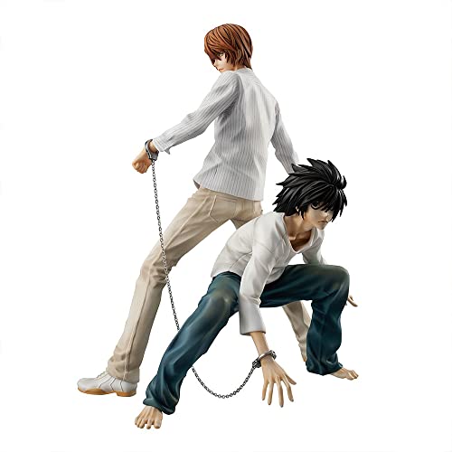 Anime Figure Light Yagami and L Figure Model Statue, Manga Character Sculpture Handmade Collectible Desktop Decoration Fans Birthday Gifts