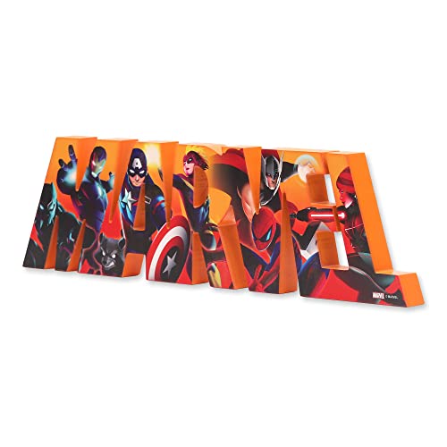 Open Road Brands Marvel Character Collage Wood Block Decor - Hang or Display in a Bedroom, Movie Room or Man Cave
