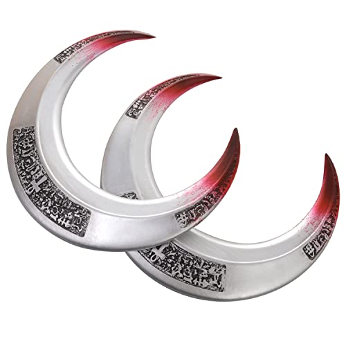 HugOutdoor 2 Pcs Foam Golden Crescent Darts Movie Superhero Moon Cosplay Knight Weapon Prop for Halloween Costume Accessories
