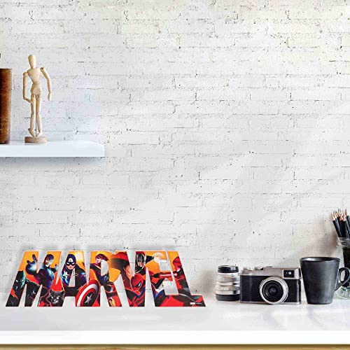 Open Road Brands Marvel Character Collage Wood Block Decor - Hang or Display in a Bedroom, Movie Room or Man Cave