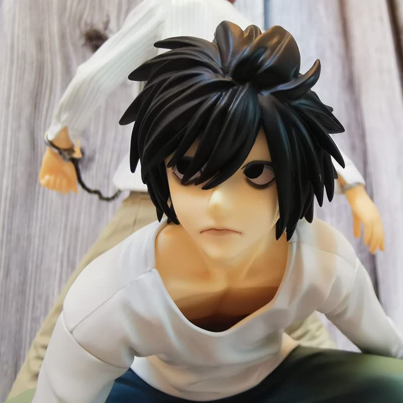 Anime Figure Light Yagami and L Figure Model Statue, Manga Character Sculpture Handmade Collectible Desktop Decoration Fans Birthday Gifts