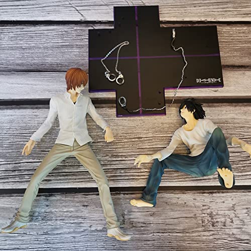 Anime Figure Light Yagami and L Figure Model Statue, Manga Character Sculpture Handmade Collectible Desktop Decoration Fans Birthday Gifts