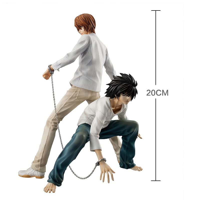 Anime Figure Light Yagami and L Figure Model Statue, Manga Character Sculpture Handmade Collectible Desktop Decoration Fans Birthday Gifts