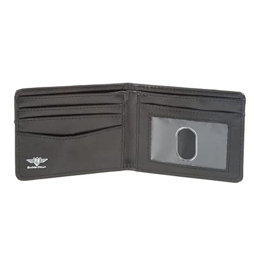 Wallet Bifold PU Moon Knight Hieroglyphics Pose and Logo Black Grays Tans