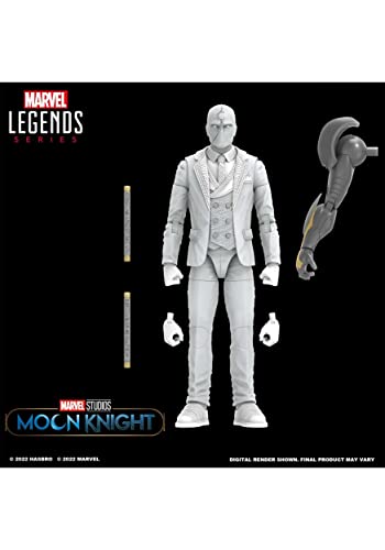 Marvel Legends Series Disney Plus Mr. Knight MCU Series Action Figure 6-inch Collectible Toy, Includes 4 Accessories and 1 Build-A-Figure Part,White