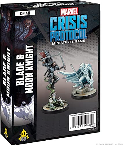 Marvel Crisis Protocol Blade & Moon Knight Character Pack | Miniatures Battle Game for Adults and Teens | Ages 14+ | 2 Players | Avg. Playtime 90 Minutes | Made by Atomic Mass Games
