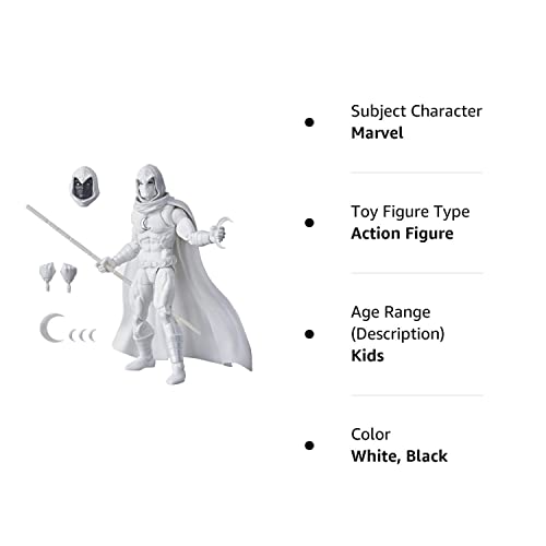 Marvel Hasbro Legends Series 6-inch Collectible Moon Knight Action Figure Toy, Ages 4 and Up